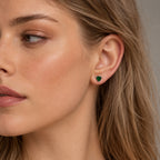 D'Joy - Natural Chrome Diopside Solitaire Stud Earring with Push Post in Platinum Overlay Sterling Silver 1.05 Ct._8810570_2