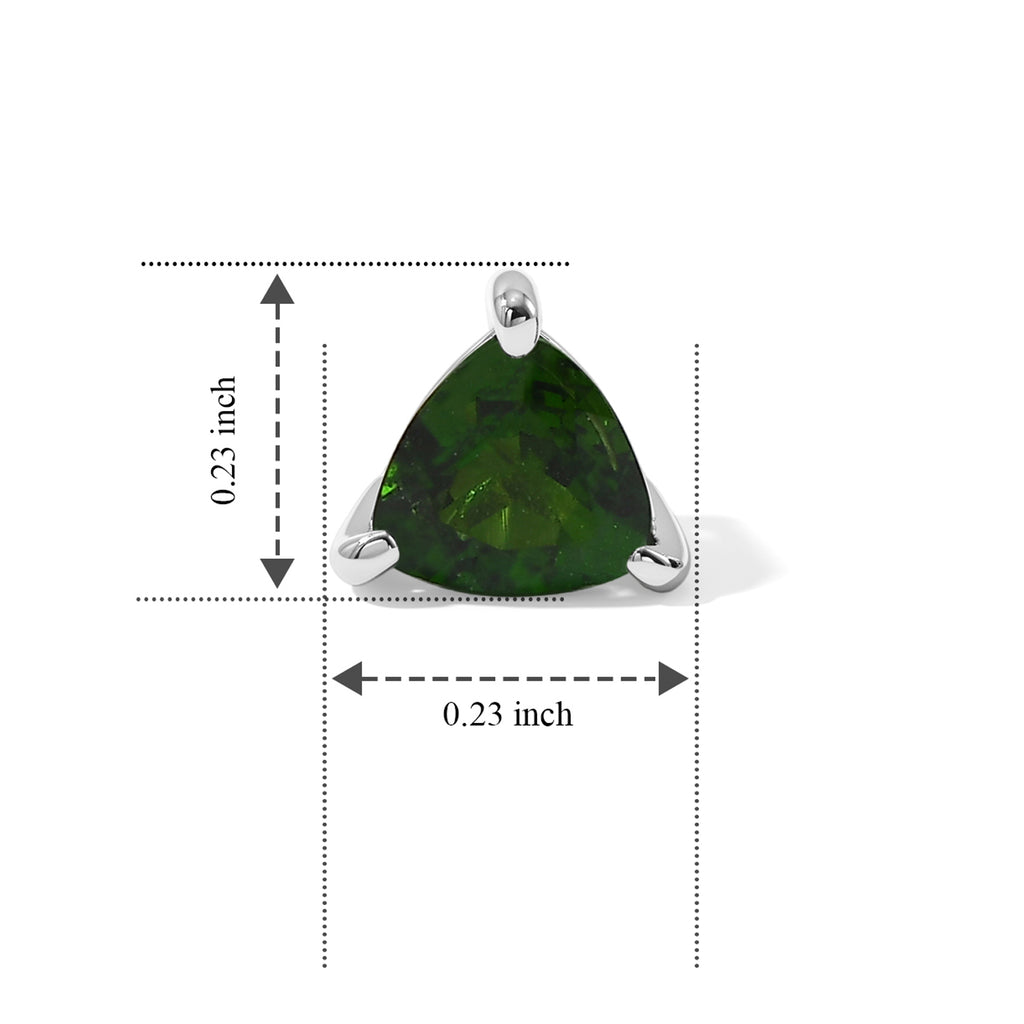D'Joy - Natural Chrome Diopside Solitaire Stud Earring with Push Post in Platinum Overlay Sterling Silver 1.05 Ct._8810570_4