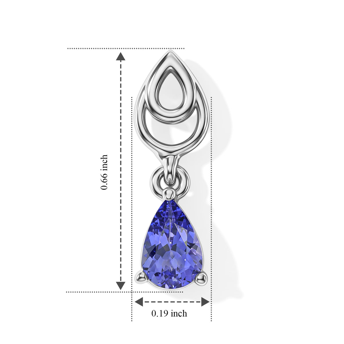D'joy Tanzanite Dangling Earring in Platinum OverlaySterling Silver  0.778  Ct. 8811367 4