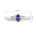 Luxuriant Tanzanite, Lab Grown Diamond Main Stone With Side Stone Ring in Platinum OverlaySterling Silver  0.438  Ct._8811368_5