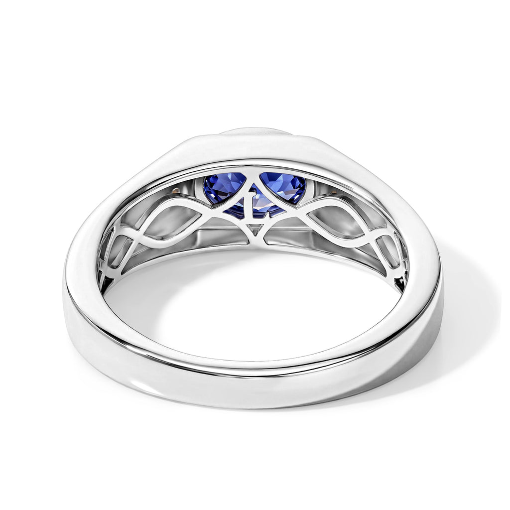 Luxuriant Tanzanite, Lab Grown Diamond Mens Ring in Rhodium OverlaySterling Silver  0.833  Ct._8811387_4