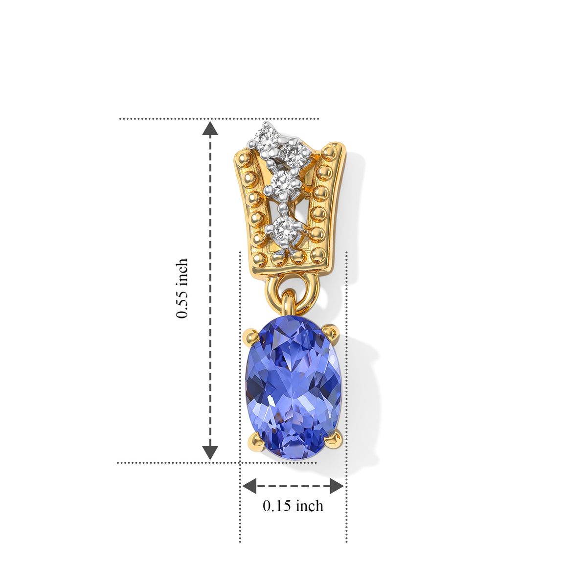 D'joy Tanzanite, White Zircon Solitaire Stud Push Post Earring Sterling Silver  0.994  Ct. 8811397 4