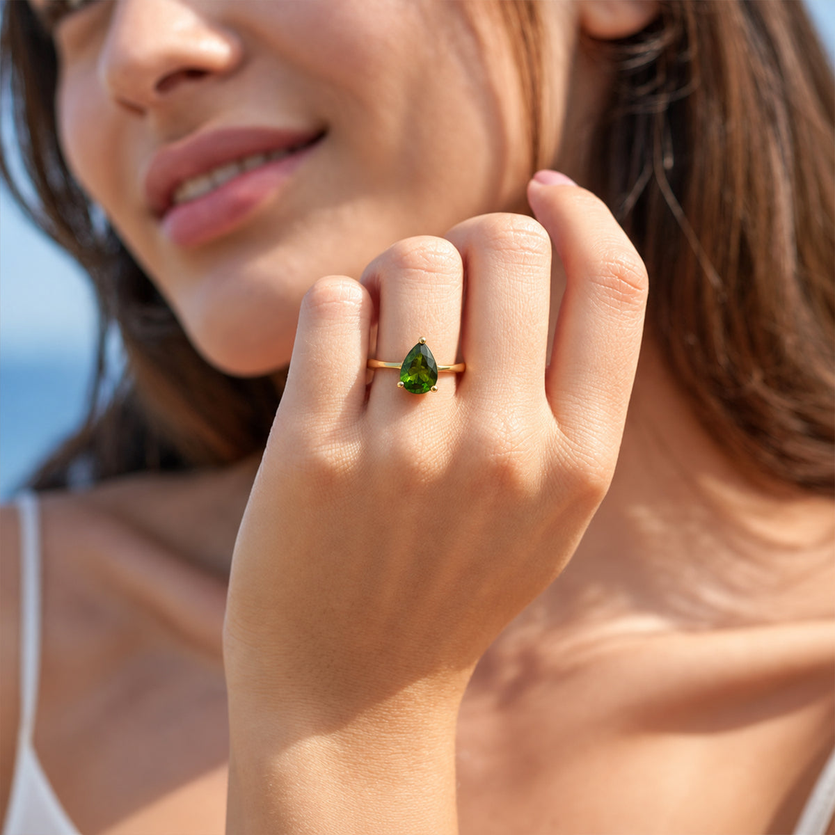 D'Joy - Natural Chrome Diopside Solitaire Ring in Yellow Gold Plated Sterling Silver 1.10 Ct. 8811841 1