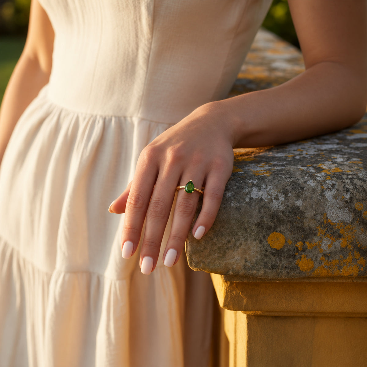 D'Joy - Natural Chrome Diopside Solitaire Ring in Yellow Gold Plated Sterling Silver 1.10 Ct. 8811841 2