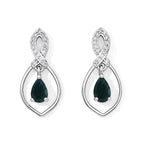 D'Joy - Grandidierite & White Zircon Dangling Earring with Push Back in Platinum Overlay Sterling Silver 1.00 Ct._8811864