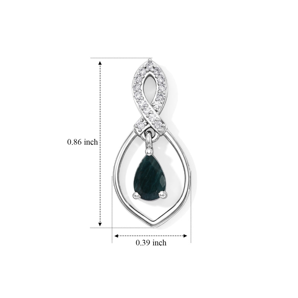 D'Joy - Grandidierite & White Zircon Dangling Earring with Push Back in Platinum Overlay Sterling Silver 1.00 Ct._8811864_4