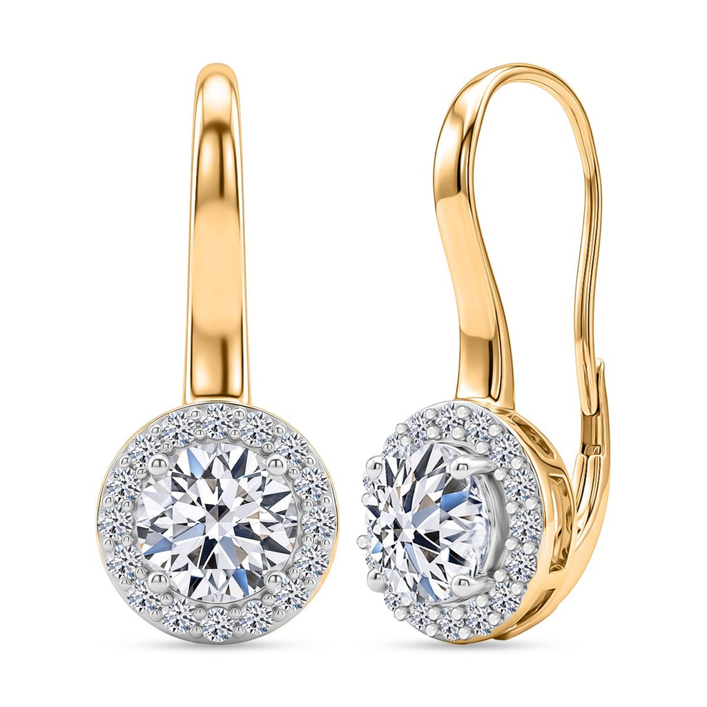 Luxuriant - SGL Certified Lab Grown Diamond Drop Earring with Lever Back in 18K Vermeil Yellow Gold Plated Sterling Silver 3.00 Ct._8813206