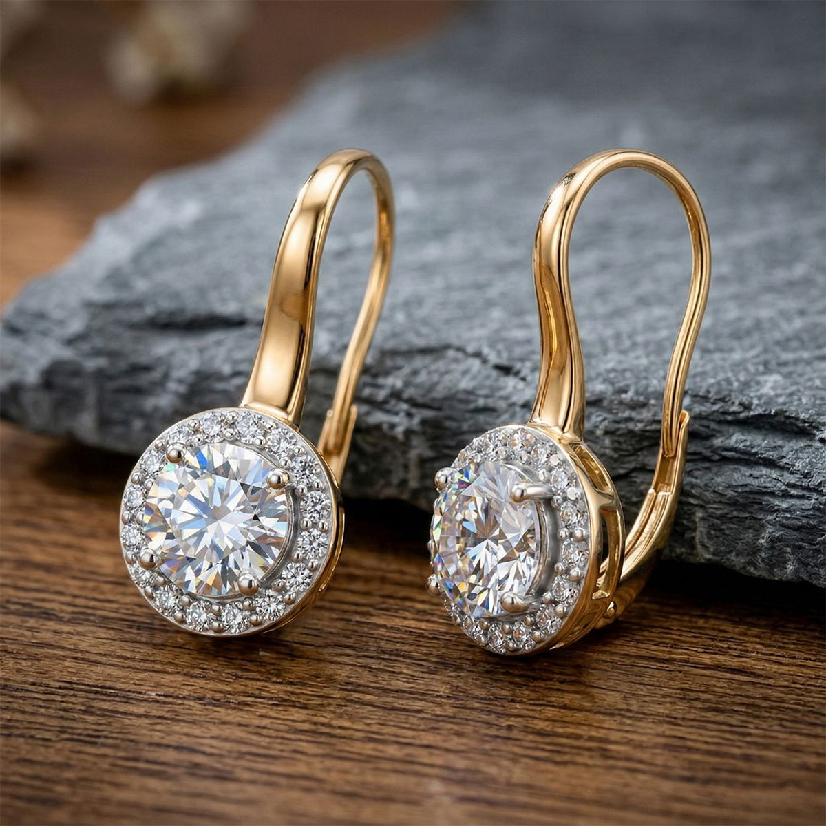Luxuriant - SGL Certified Lab Grown Diamond Drop Earring with Lever Back in 18K Vermeil Yellow Gold Plated Sterling Silver 3.00 Ct. 8813206 1