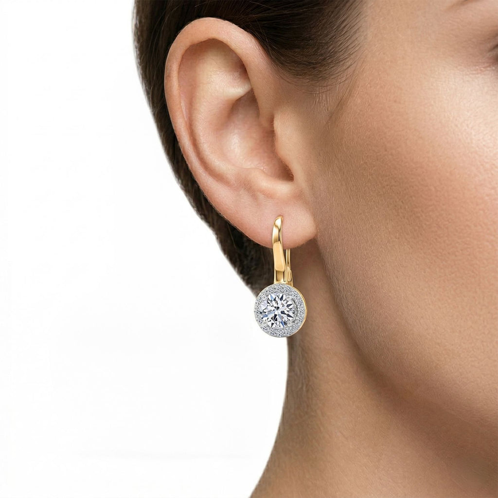 Luxuriant - SGL Certified Lab Grown Diamond Drop Earring with Lever Back in 18K Vermeil Yellow Gold Plated Sterling Silver 3.00 Ct._8813206_2