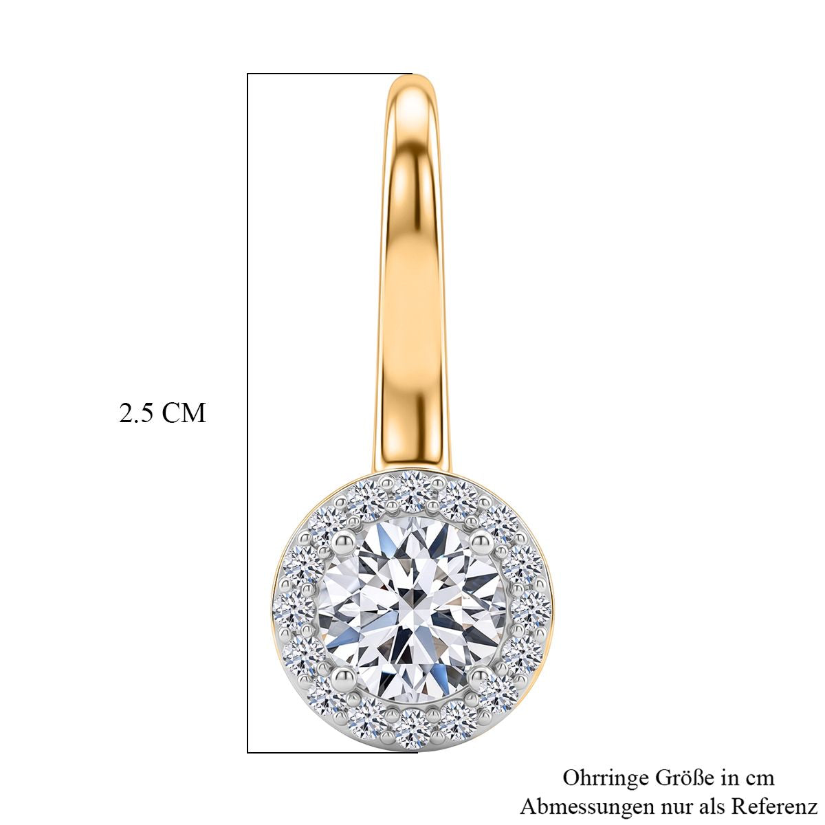 Luxuriant - SGL Certified Lab Grown Diamond Drop Earring with Lever Back in 18K Vermeil Yellow Gold Plated Sterling Silver 3.00 Ct. 8813206 5