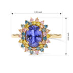 Tanzanite, Multi Gemstones Ring in 18K YG VermeilSterling Silver  2.190  Ct._8813452_5