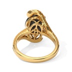 D'Joy - Black Spinel Living Creature Ring in Yellow Gold Plated Sterling Silver 4.60 Ct._8815725_4