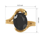 D'Joy - Black Spinel Living Creature Ring in Yellow Gold Plated Sterling Silver 4.60 Ct._8815725_5
