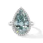 D'joy Green Moissanite, Moissanite Ring in Rhodium OverlaySterling Silver  10.640  Ct._8817963