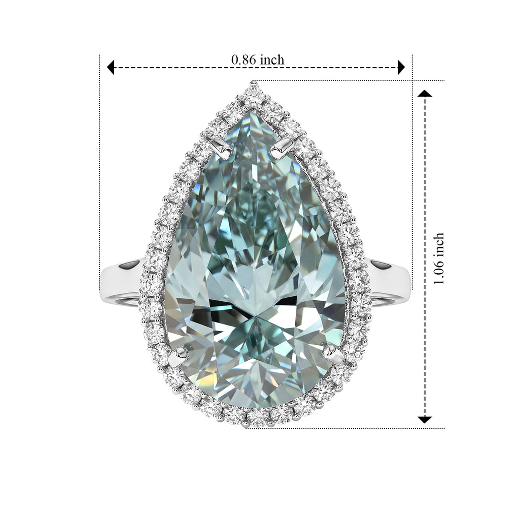 D'joy Green Moissanite, Moissanite Ring in Rhodium OverlaySterling Silver  10.640  Ct._8817963_5