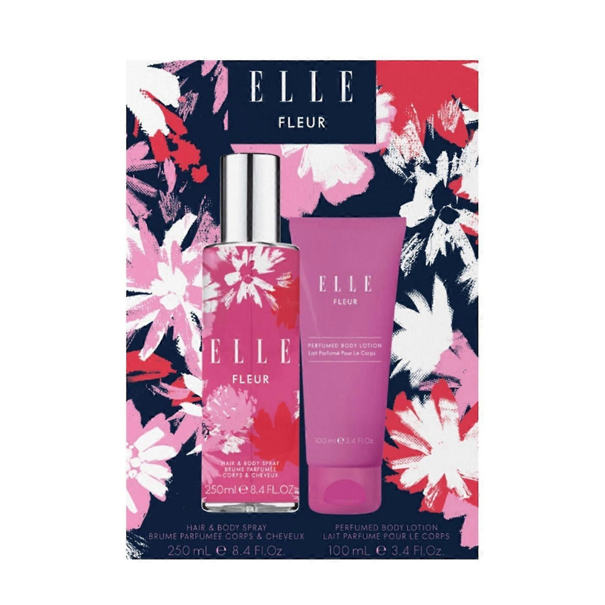 NEW ARRIVAL- ELLE Fleur Gift Set- 250ml Hair &amp; Body Spray and 100ml Body Lotion 8820114 0
