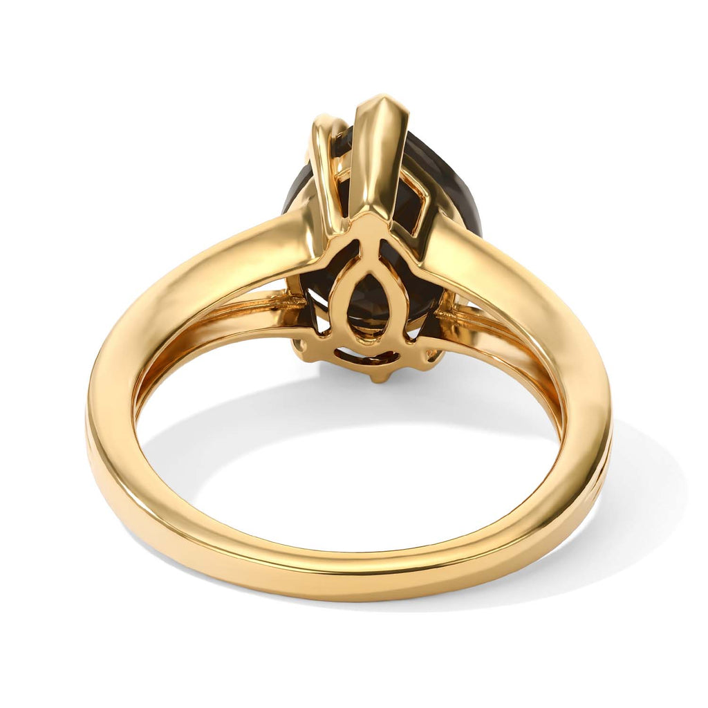 D'Joy - Black Spinel Solitaire Ring in Yellow Gold Plated Sterling Silver 3.10 Ct._8821361_4