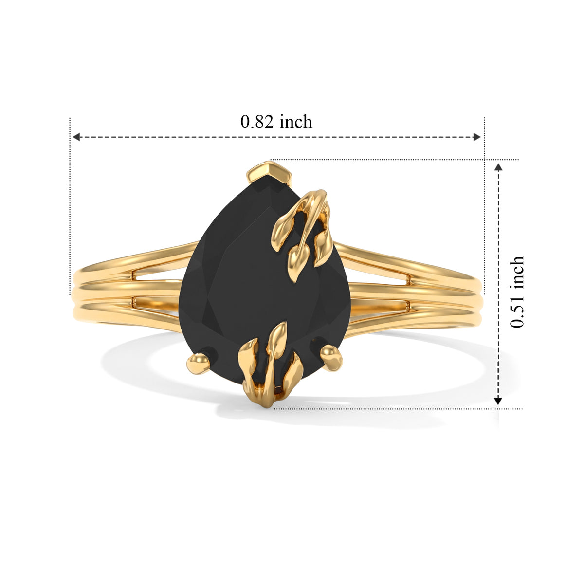 D'Joy - Black Spinel Solitaire Ring in Yellow Gold Plated Sterling Silver 3.10 Ct. 8821361 5