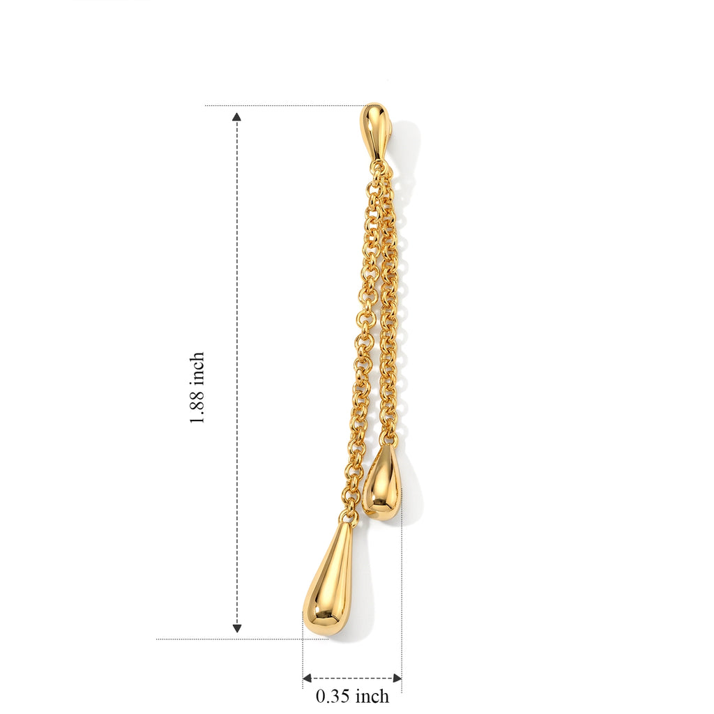 Lucy Q - Double Teardrop Earring in Yellow Gold Plated Sterling Silver_8823273_4