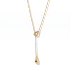 Lucy Q - Teardrop Lariat Necklace (Size - 18) in Yellow Gold Plated Sterling Silver_8823274
