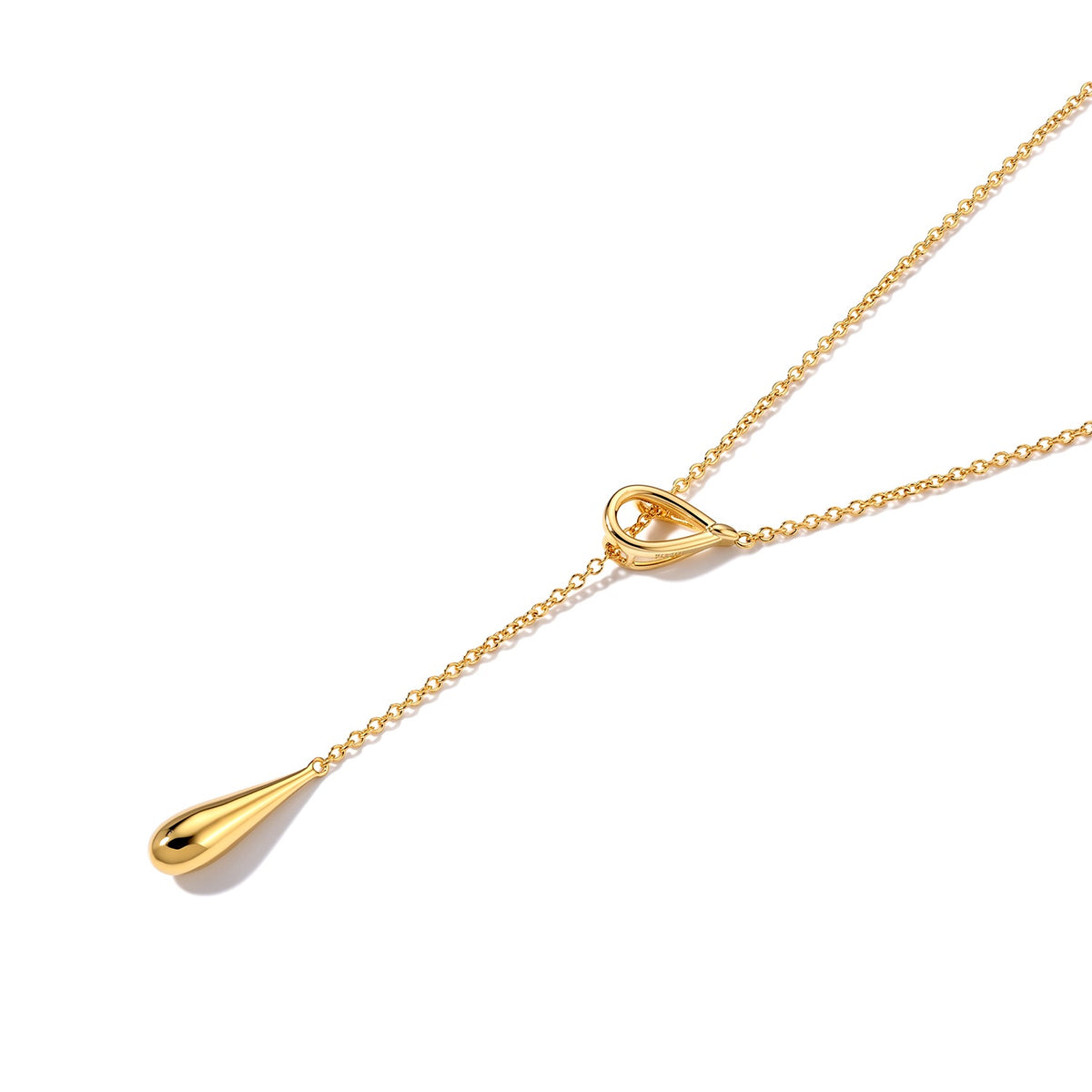 Lucy Q - Teardrop Lariat Necklace (Size - 18) in Yellow Gold Plated Sterling Silver 8823274 3