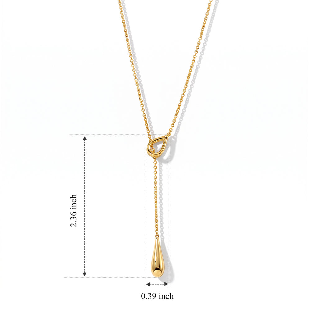 Lucy Q - Teardrop Lariat Necklace (Size - 18) in Yellow Gold Plated Sterling Silver_8823274_5