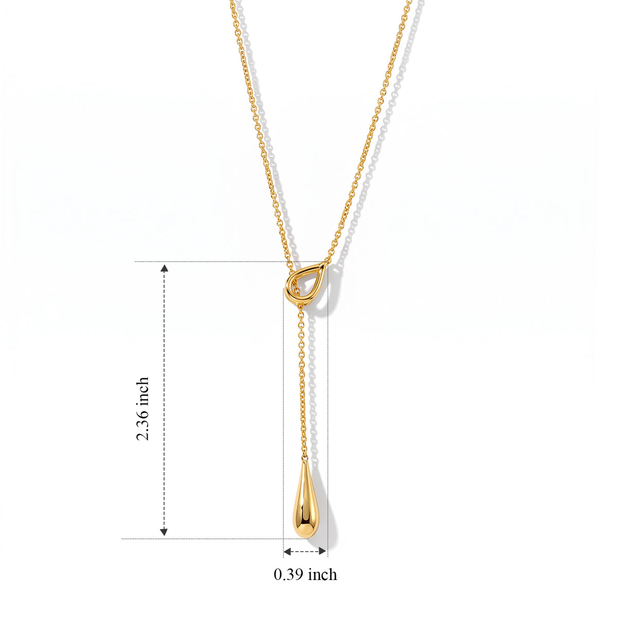 Lucy Q - Teardrop Lariat Necklace (Size - 18) in Yellow Gold Plated Sterling Silver 8823274 5