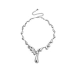 Lucy Q - Organic Drip Necklace (Size - 20+4 Ext) in Rhodium Overlay Sterling Silver, Silver Wt. 51.60 Gms_8823276