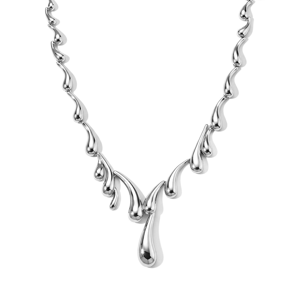 Lucy Q - Organic Drip Necklace (Size - 20-4 Ext) in Rhodium Overlay Sterling Silver, Silver Wt. 51.60 Gms 8823276 3