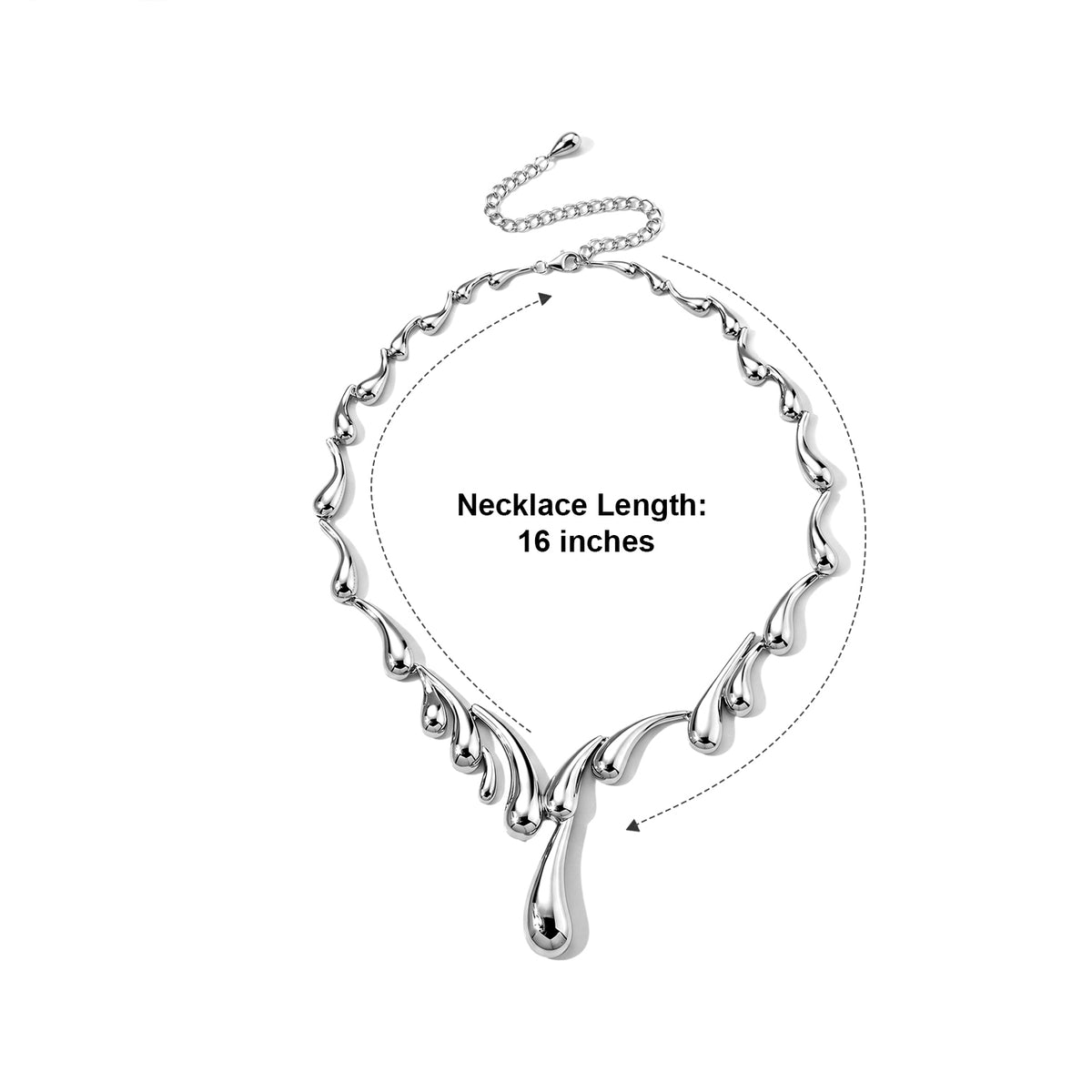 Lucy Q - Organic Drip Necklace (Size - 20-4 Ext) in Rhodium Overlay Sterling Silver, Silver Wt. 51.60 Gms 8823276 5