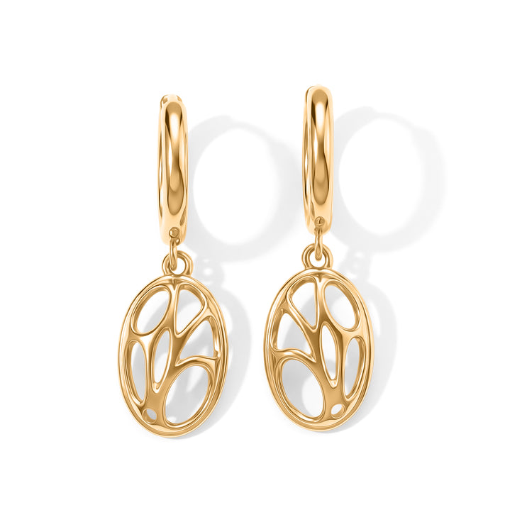 Lucy Q - Abstract Openwork Earring with Hoop in Yellow Gold Plated Sterling Silver 8823309 1