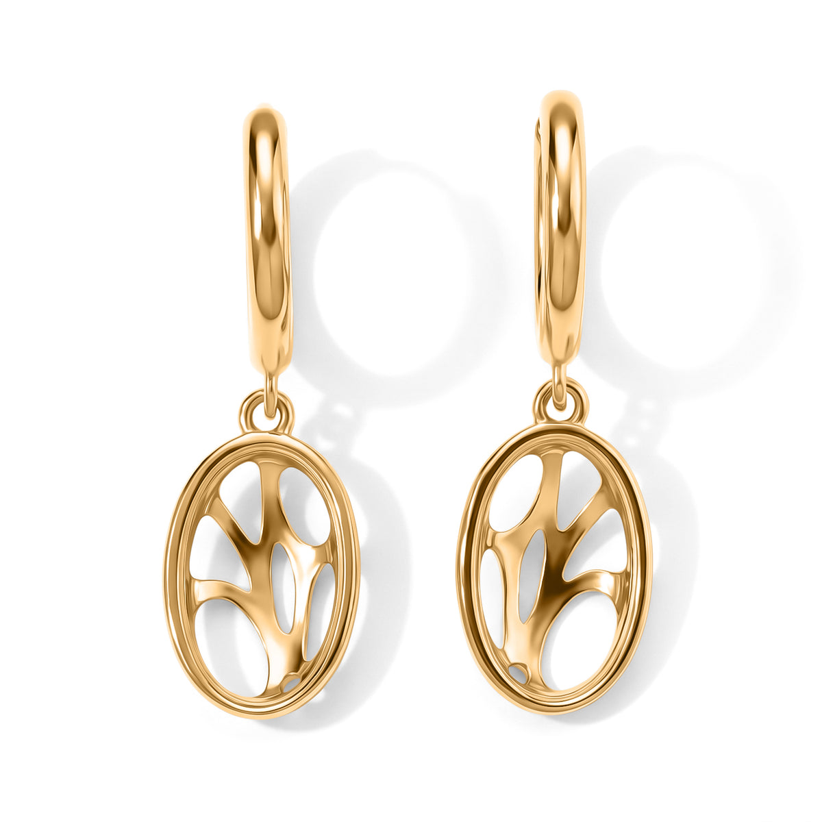 Lucy Q - Abstract Openwork Earring with Hoop in Yellow Gold Plated Sterling Silver 8823309 4