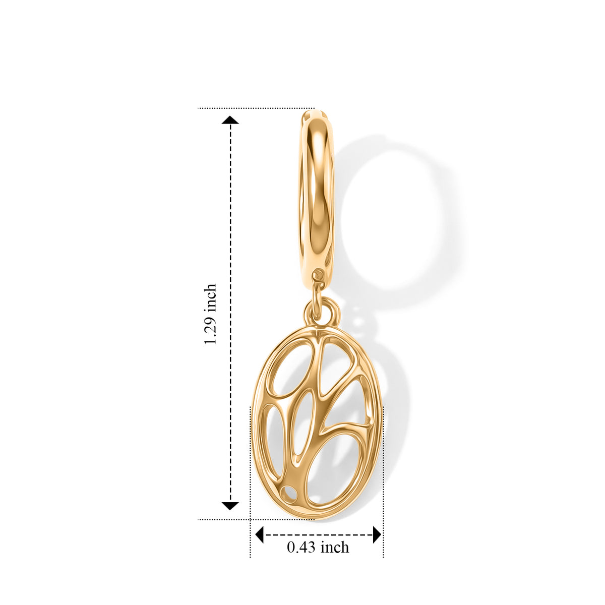 Lucy Q - Abstract Openwork Earring with Hoop in Yellow Gold Plated Sterling Silver 8823309 5