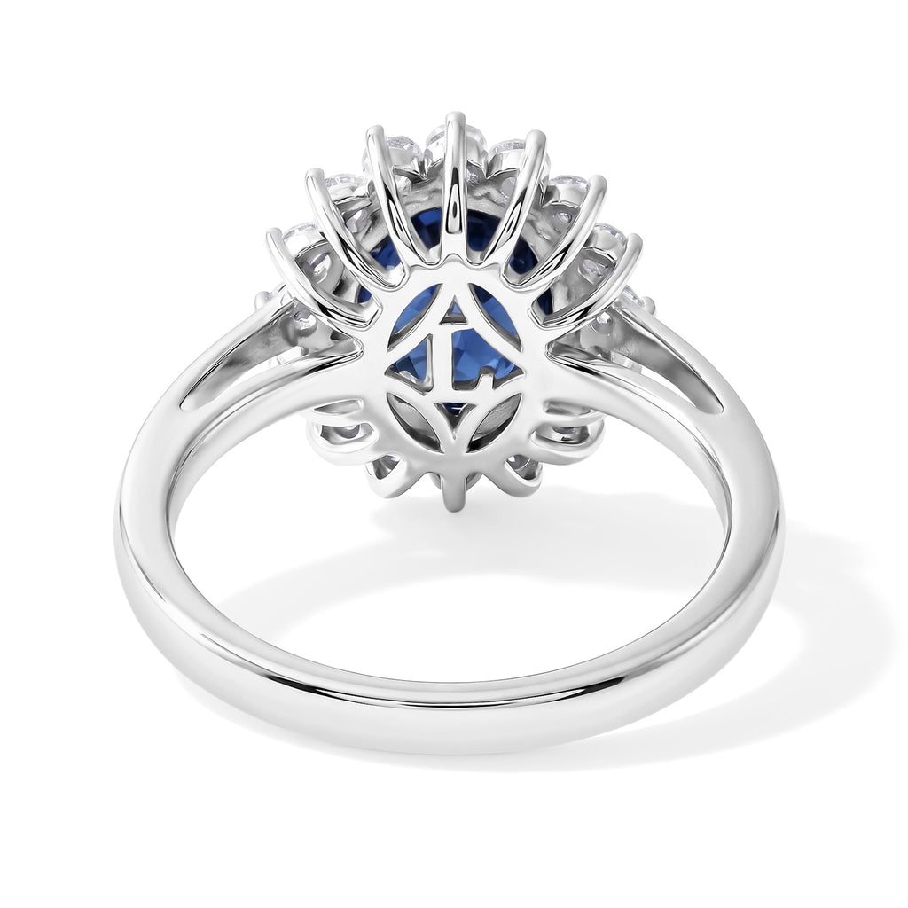 Luxuriant Diffused Blue Sapphire, Lab Grown Diamond Ring in Rhodium OverlaySterling Silver  4.170  Ct._8824196_4