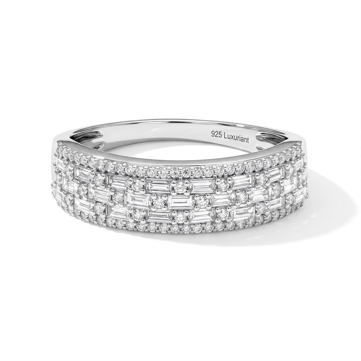 Luxuriant - Lab Grown Diamond (SI-G-H) Ring in Rhodium Overlay Sterling Silver 1.00 Ct. 8824679 0