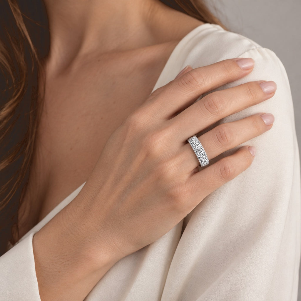 Luxuriant - Lab Grown Diamond (SI/G-H) Ring in Rhodium Overlay Sterling Silver 1.00 Ct._8824679_1