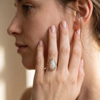 Luxuriant - Ethiopian Opal & Multi Gemstones Halo Ring in 18K Vermeil Yellow Gold Plated Sterling Silver 5.55 Ct._8825026_2