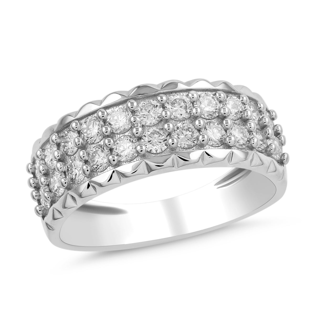 Lab Grown Diamond Ring in Rhodium Overlay Sterling Silver 1.30 Ct. 8825320 0