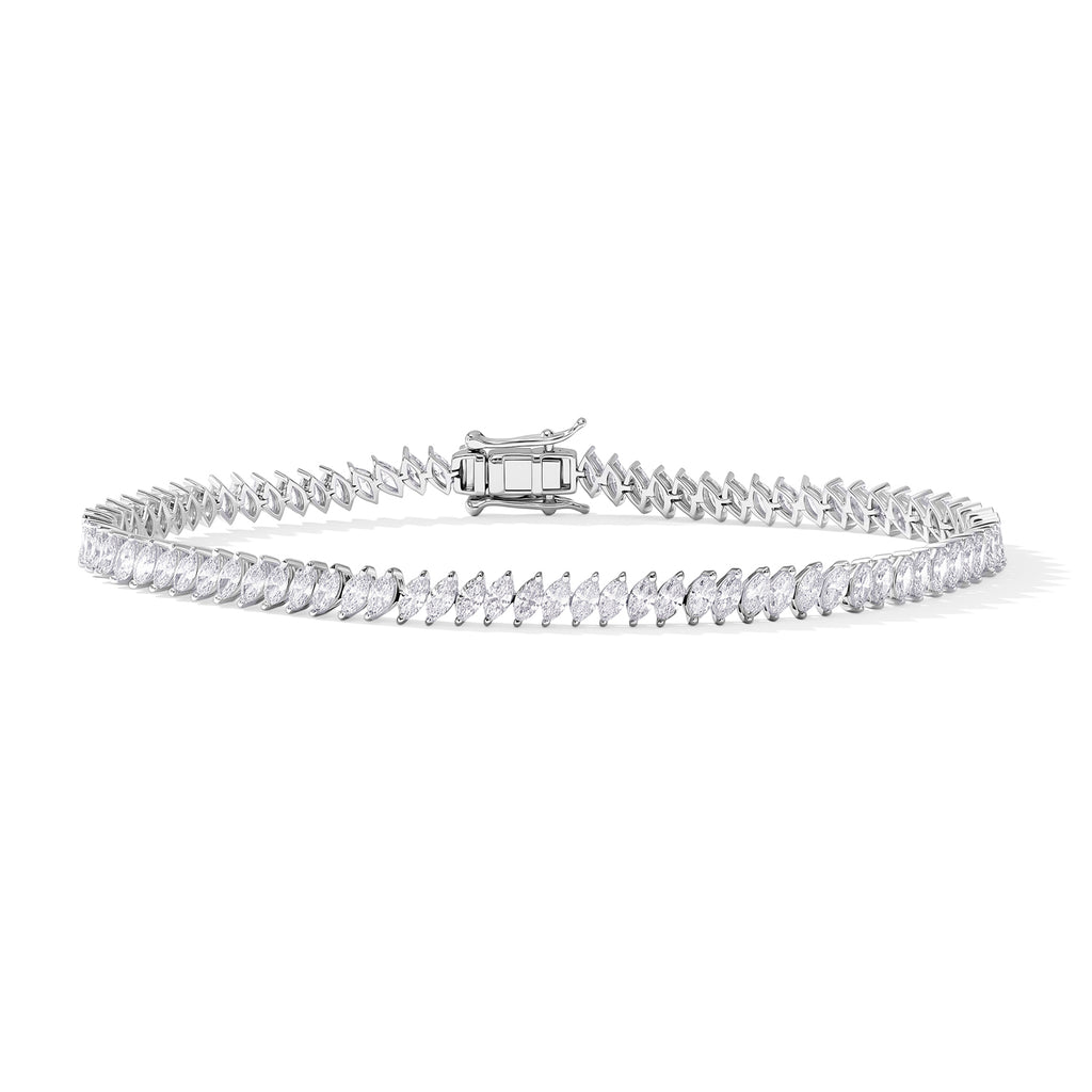 Luxuriant Lab Grown Diamond Bracelet (Size - 7.5) in Rhodium OverlaySterling Silver, Silver Wt.11 Gms  4.970  Ct._8826271