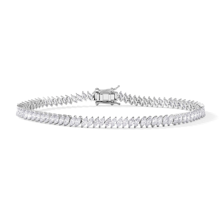 Luxuriant - Lab Grown Diamond (VS-E-F) Bracelet (Size - 7.5) in Rhodium Overlay Sterling Silver 5.00 Ct. 8826271 1