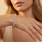 Luxuriant Lab Grown Diamond Bracelet (Size - 7.5) in Rhodium OverlaySterling Silver, Silver Wt.11 Gms  4.970  Ct._8826271_2
