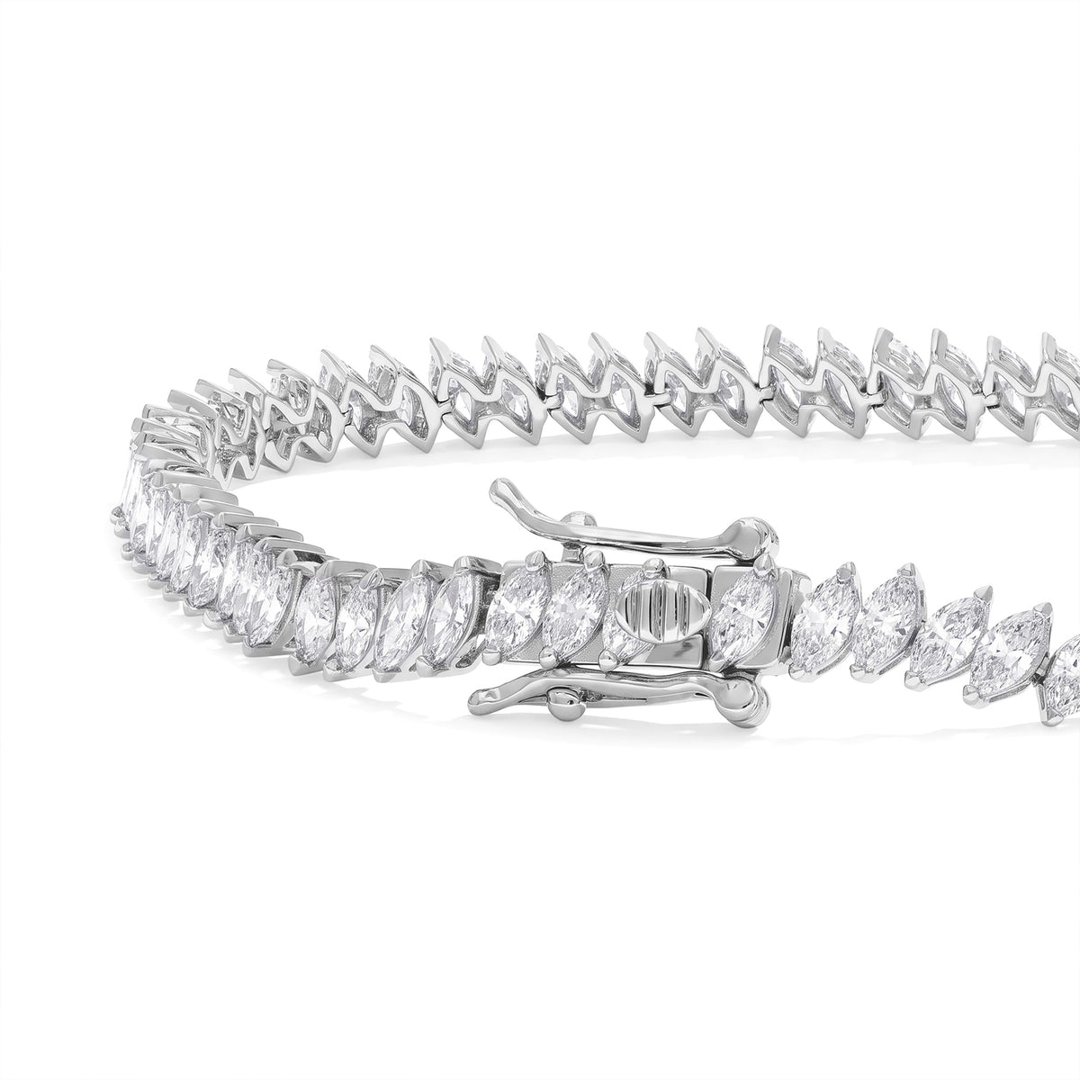 Luxuriant - Lab Grown Diamond (VS-E-F) Bracelet (Size - 7.5) in Rhodium Overlay Sterling Silver 5.00 Ct. 8826271 3