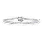 Luxuriant Lab Grown Diamond Bracelet (Size - 7.5) in Rhodium OverlaySterling Silver, Silver Wt.11 Gms  4.970  Ct._8826271_4