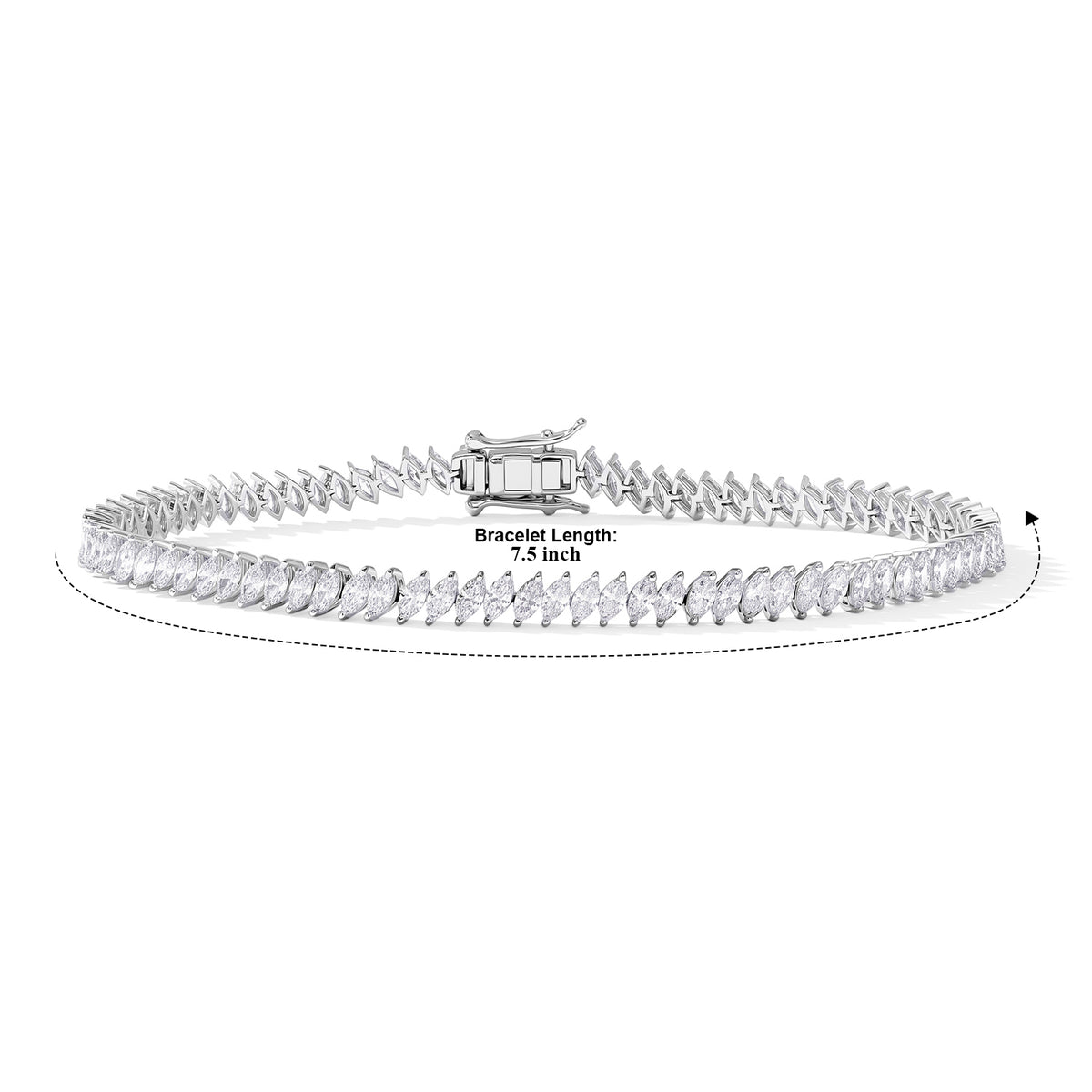 Luxuriant - Lab Grown Diamond (VS-E-F) Bracelet (Size - 7.5) in Rhodium Overlay Sterling Silver 5.00 Ct. 8826271 4