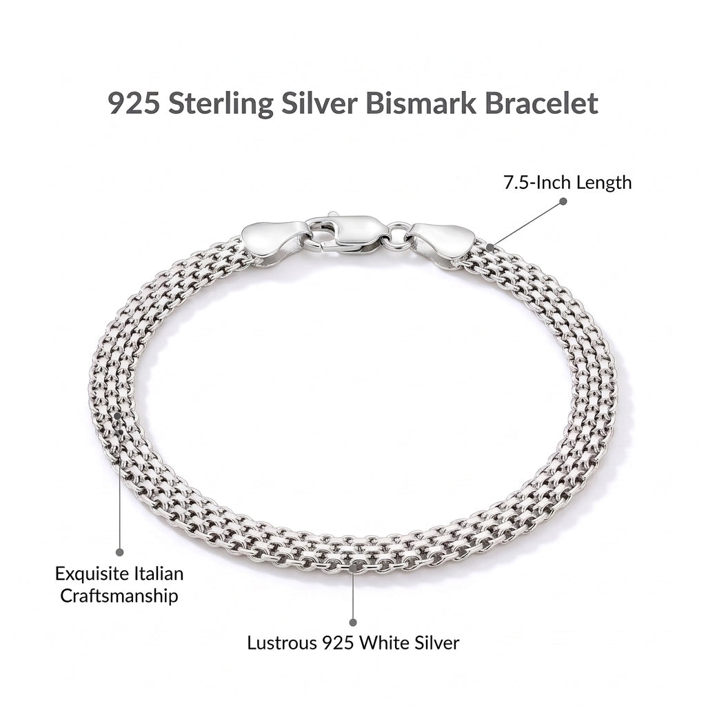 Sterling Silver 4-Strand Bismarck Bracelet 19cm/7.5 8828845 1