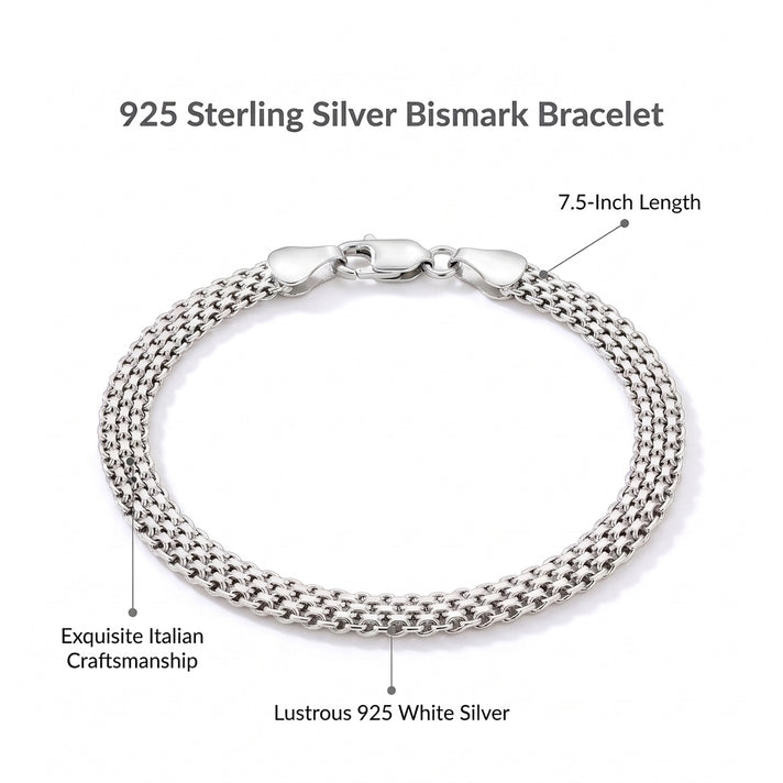 Sterling Silver 4-Strand Bismarck Bracelet 19cm/7.5 In 8828845 2