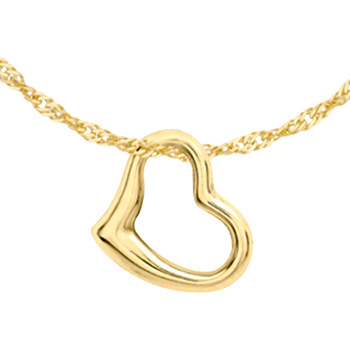 9K Yellow Gold 12mm x 10mm Heart Slider Pendant 8828872 1