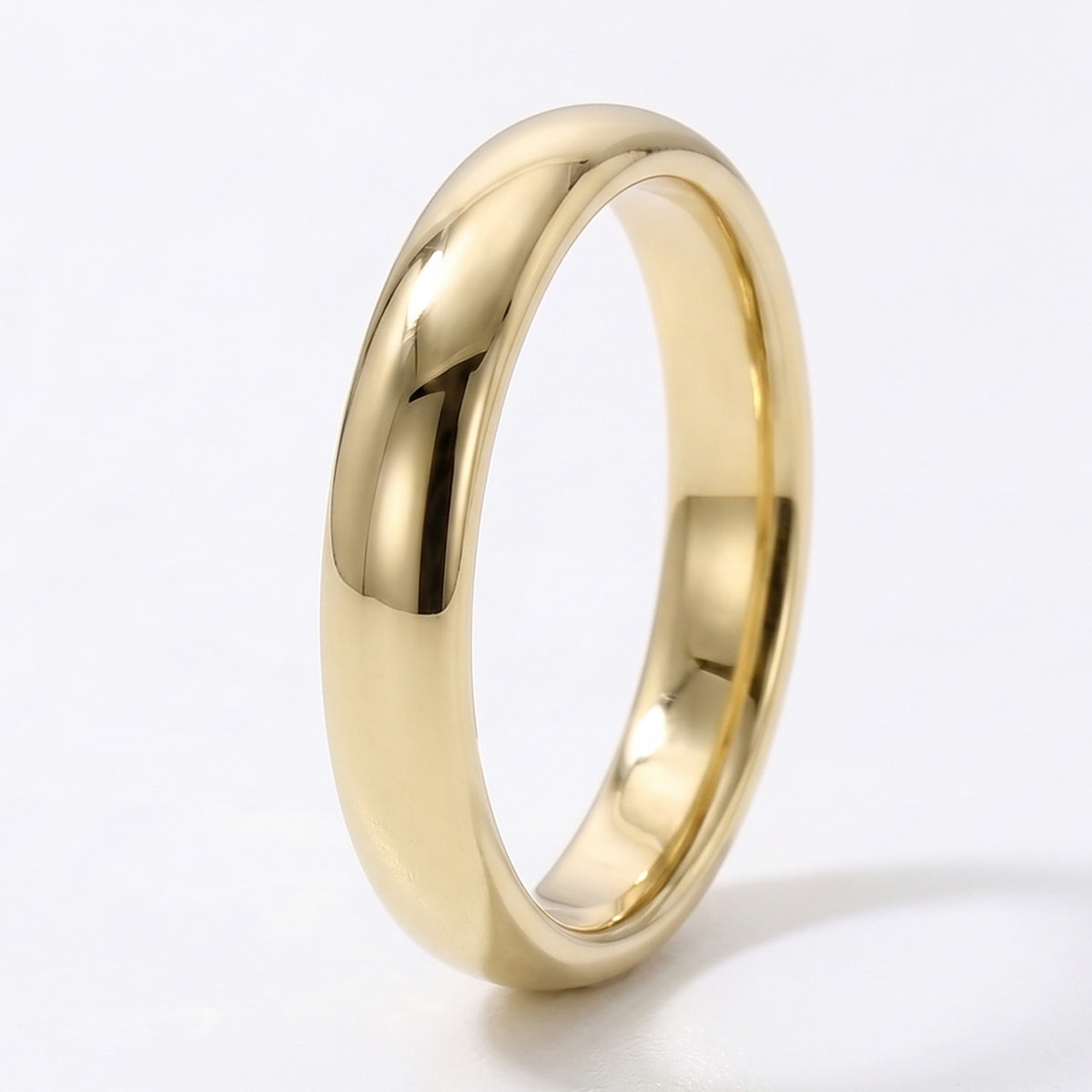 9K Yellow Gold 4mm Comfort Fit Plain Wedding Band Ring 8828916 3
