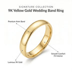 Black Friday Deal - 9K Yellow Comfort Fit 4mm Gold Band Ring_8828916_6