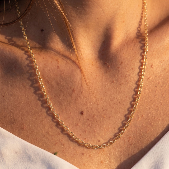 9K Yellow Gold Oval Belcher Chain 61cm/24 In 8828932 2